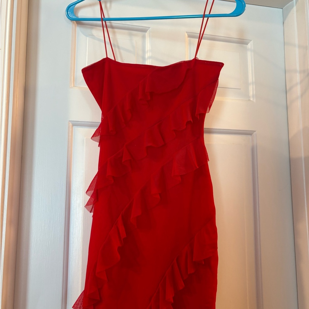 Princess Polly Red Ruffle Mini Dress
